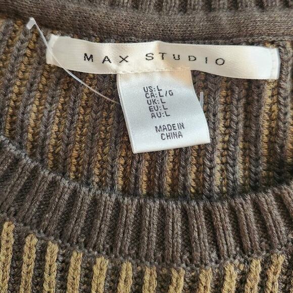 Max Studio Colorblock Crewneck Sweater Large NWT - Picture 8 of 9